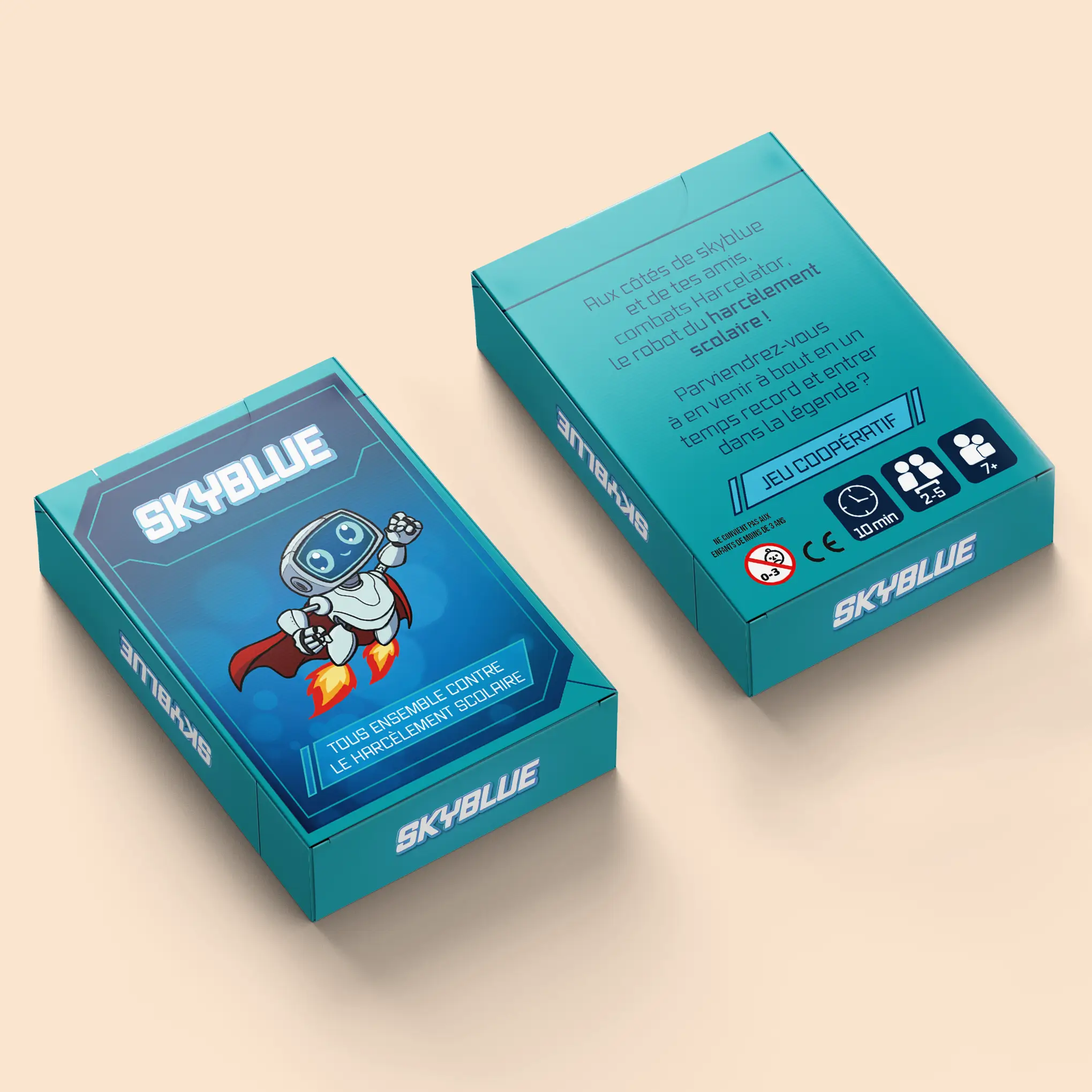 Boîte d'un jeu de cartes pour sensibiliser sur le harcèlement