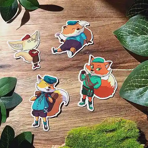 Stickers de renards scouts cartoon